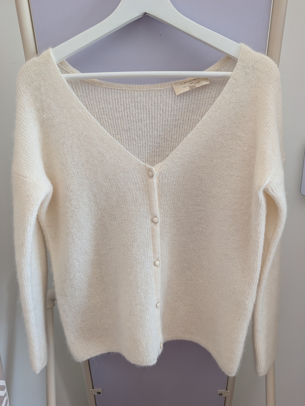 Sézane Cream Knit button up Cardigan